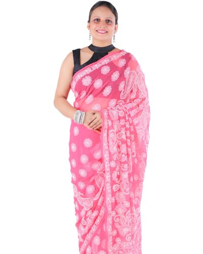 Saree Pink And Black