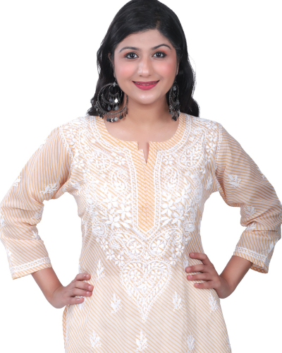 Cotton Lehariya Long Kurti - Image 3