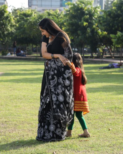 Designer Black Saree - Image 3